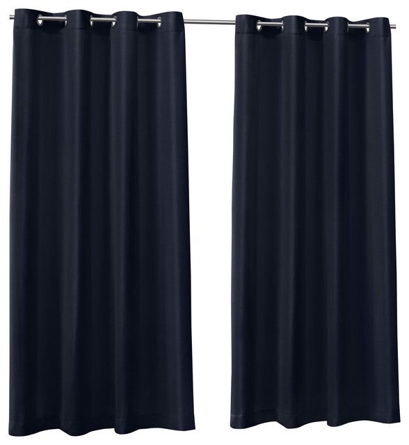 Canvas Indoor/outdoor Grommet Top Curtain Panels, Set Of 2, Navy Blue,  54"x108" For Delano Indoor/outdoor Grommet Top Curtain Panel Pairs (View 2 of 25)