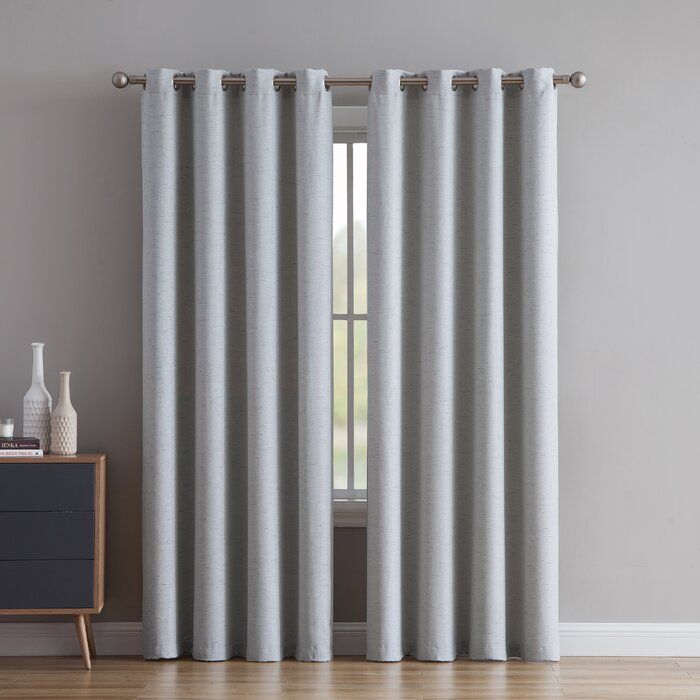Cardin Solid Room Darkening Grommet Curtain Panels Pertaining To Bark Weave Solid Cotton Curtains (View 25 of 25)