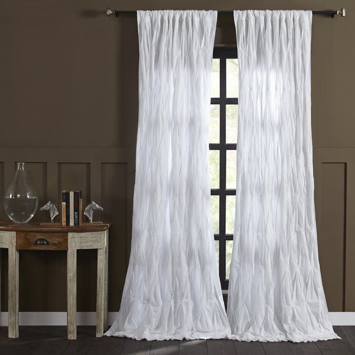 Casimiro Cotton Voile Solid Sheer Pinch Pleat Single Curtain Panel Inside Solid Cotton Pleated Curtains (View 9 of 25)