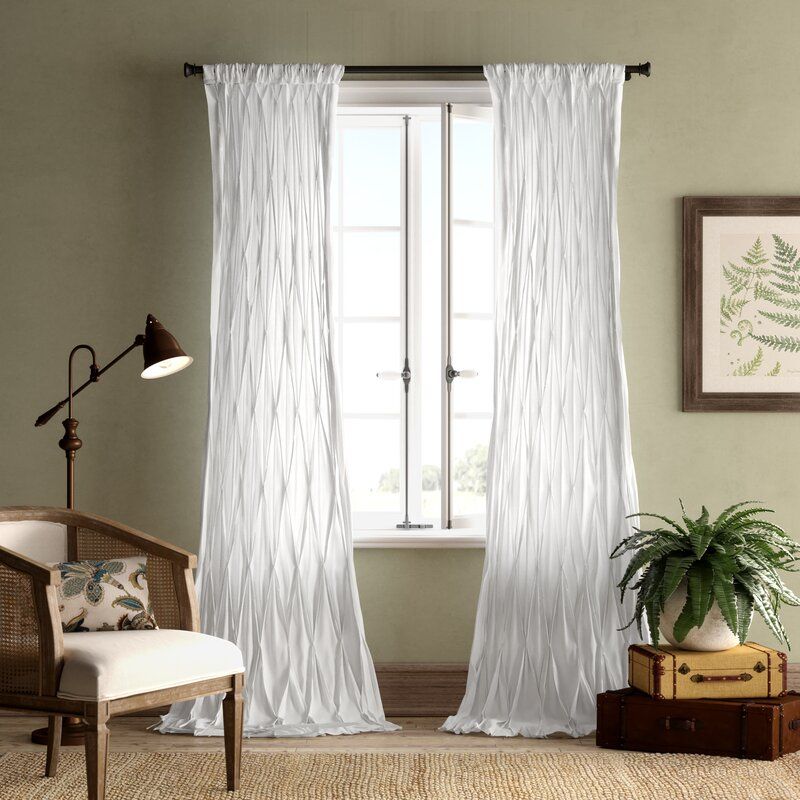 Casimiro Cotton Voile Solid Sheer Pinch Pleat Single Curtain Panel Intended For Solid Cotton Curtain Panels (View 5 of 25)