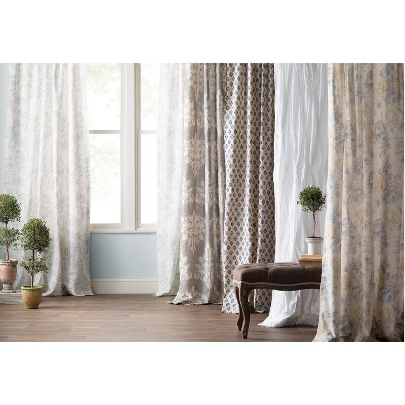 Casimiro Cotton Voile Solid Sheer Pinch Pleat Single Curtain Panel Pertaining To Solid Cotton Pleated Curtains (View 14 of 25)