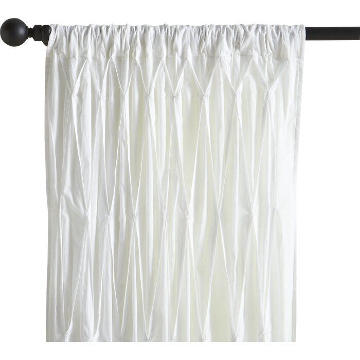 Casimiro Cotton Voile Solid Sheer Pinch Pleat Single Curtain Panel With Solid Cotton Pleated Curtains (View 17 of 25)