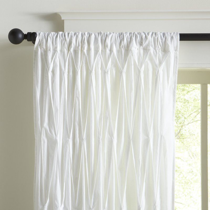 Casimiro Cotton Voile Solid Sheer Pinch Pleat Single Curtain Pertaining To Solid Cotton Pleated Curtains (View 12 of 25)