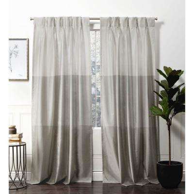 Chateau Dove Grey Room Darkening Triple Pinch Pleat Top Curtain Panel – 27  In. W X 96 In (View 4 of 25)