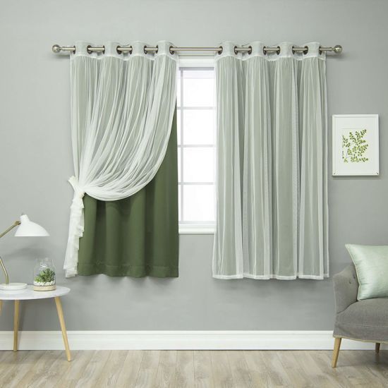 China Moss Home Fashion Mix And Match Tulle Sheer Lace And For Mix &amp; Match Blackout Tulle Lace Bronze Grommet Curtain Panel Sets (View 3 of 25)