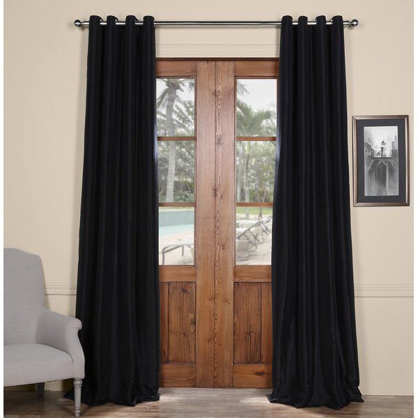 Clapham Solid Blackout Faux Silk Taffeta Thermal Rod Pocket Single Curtain  Panel Pertaining To Faux Silk Taffeta Solid Blackout Single Curtain Panels (View 23 of 25)