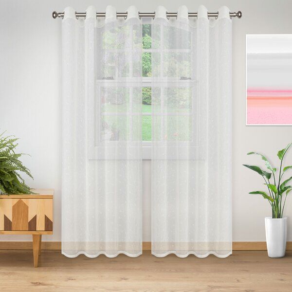 Colena Lightweight Delicate Flower Sheer Grommet Curtain Panels Inside Luxury Collection Cranston Sheer Curtain Panel Pairs (View 3 of 25)