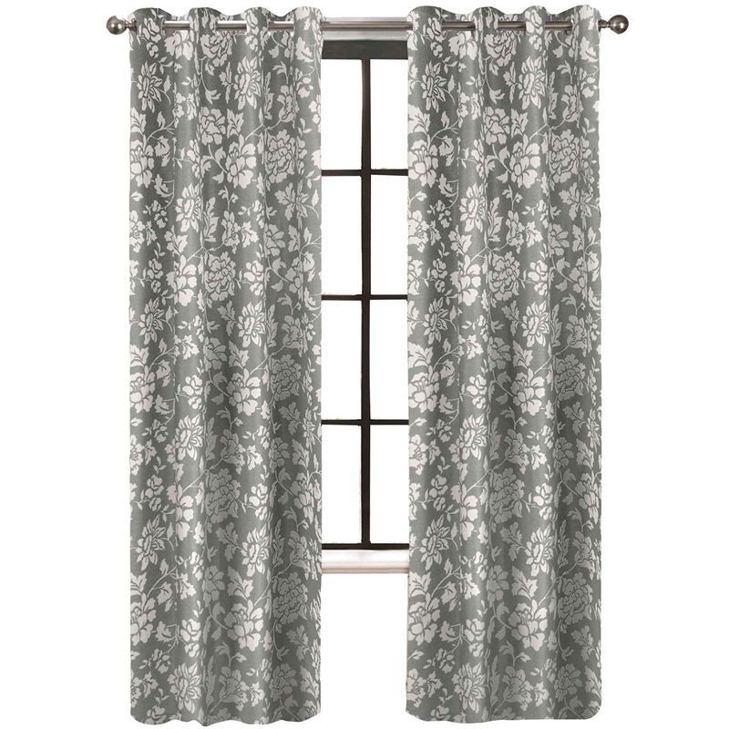 Colordrift Penelope Faux Silk Grommet Top Curtain Panel Pertaining To Softline Trenton Grommet Top Curtain Panels (View 7 of 25)