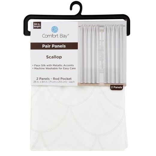 Comfort Bay Scalloped Window Panel Set, 84 In (View 3 of 25)