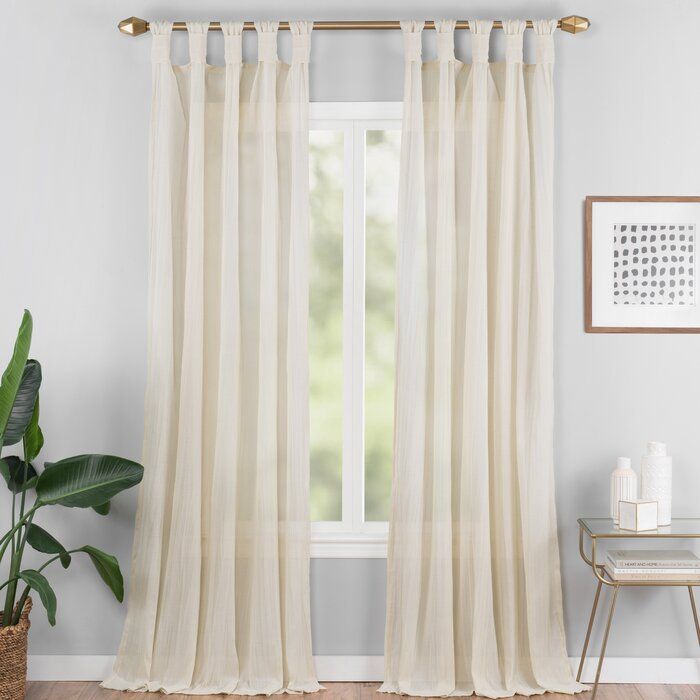 Connors Solid Semi Sheer Tab Top Single Curtain Panel Throughout Tab Top Sheer Single Curtain Panels (View 4 of 25)