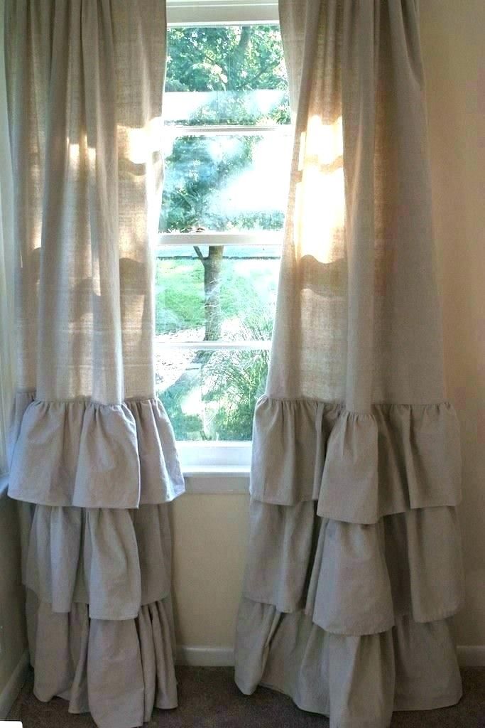 Cream Ruffle Curtains Regarding Lydia Ruffle Window Curtain Panel Pairs (View 11 of 25)