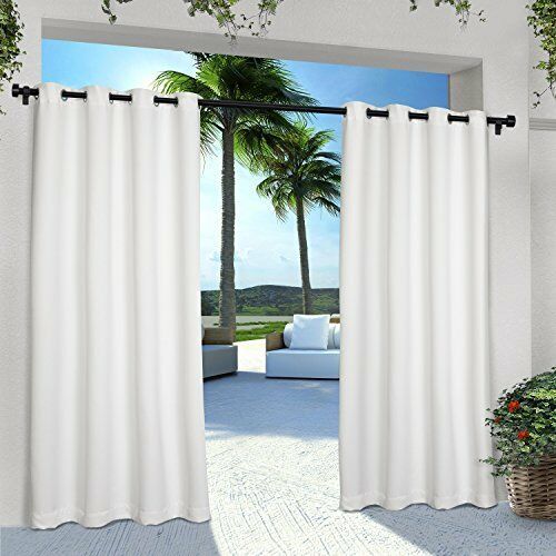 Curtains Solid Cabana Grommet Top Window Curtain Panel Pair Winter White,  54X96 642472007271 | Ebay For Edward Moroccan Pattern Room Darkening Curtain Panel Pairs (View 18 of 25)