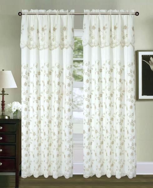 Curtains With Attached Valance In Tulle Sheer With Attached Valance And Blackout 4 Piece Curtain Panel Pairs (View 16 of 25)