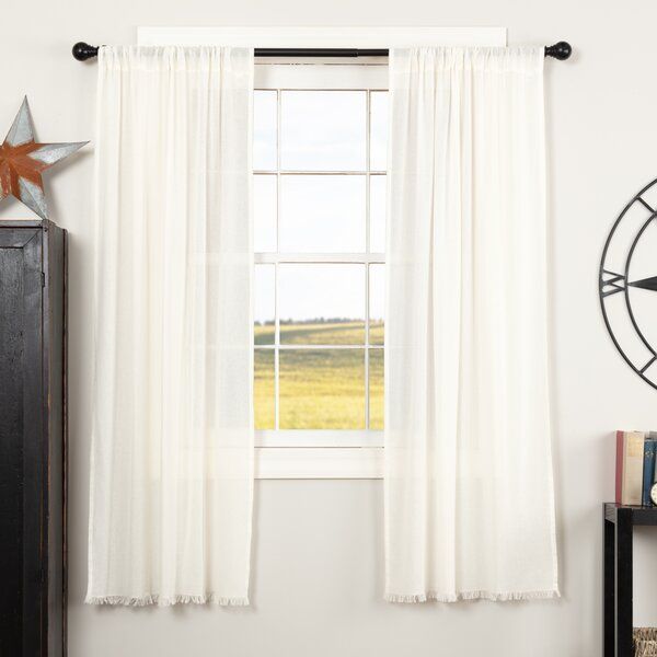 Curtains With Fringe | Wayfair Pertaining To Tassels Applique Sheer Rod Pocket Top Curtain Panel Pairs (View 11 of 25)