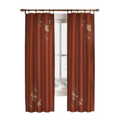 Curtainworks Semi Opaque Eggplant Asia Faux Silk Rod Pocket Pertaining To Ofloral Embroidered Faux Silk Window Curtain Panels (View 17 of 25)