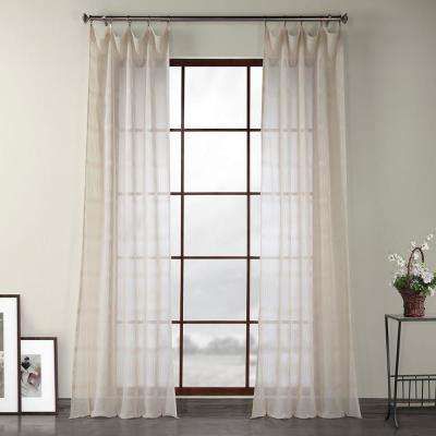 Damask – Sheer Curtains – Curtains & Drapes – The Home Depot Intended For Montpellier Striped Linen Sheer Curtains (View 5 of 25)