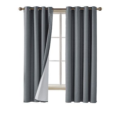 Deconovo Faux Linen Blackout Curtains With 3 Pass Energy Efficient Thermal  Room Pertaining To Faux Linen Blackout Curtains (View 5 of 25)