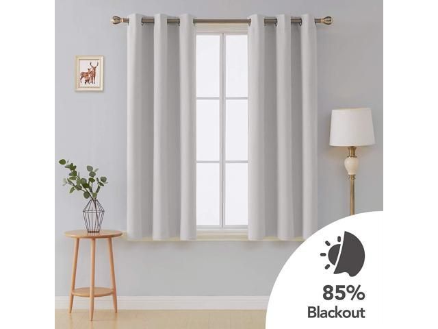 Deconovo Grommet Window Panels Thermal Insulated Curtains Room Darkening  Curtain 42X54 Inch Greyish White Two Curtain Panels – Newegg With Regard To Grommet Room Darkening Curtain Panels (View 10 of 25)