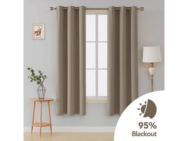 Deconovo Room Darkening Thermal Insulated Blackout Grommet Window Curtains  Panels For Bedroom 1 Pair Taupe 42X84 Inch – Newegg Intended For Thermal Insulated Blackout Curtain Panel Pairs (View 15 of 25)