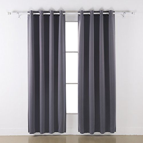 Details About Deconovoâ® Grommet Top Thermal Insulated Blackout Curtain  Home Decor 52X84 Inch In Silvertone Grommet Thermal Insulated Blackout Curtain Panel Pairs (View 10 of 25)