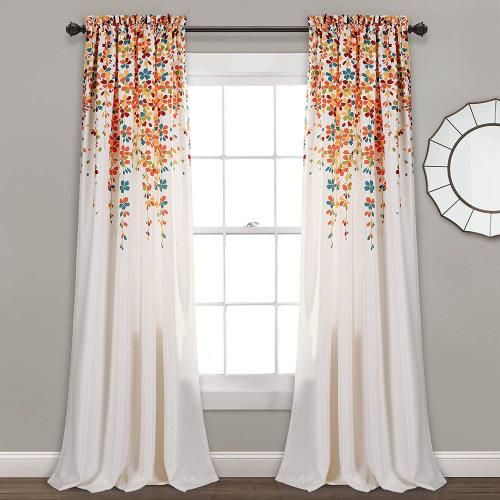 Details About Lush Decor Weeping Flowers Room Darkening Window Panel  Curtain Set (Pair) Pertaining To Cynthia Jacobean Room Darkening Curtain Panel Pairs (View 17 of 25)