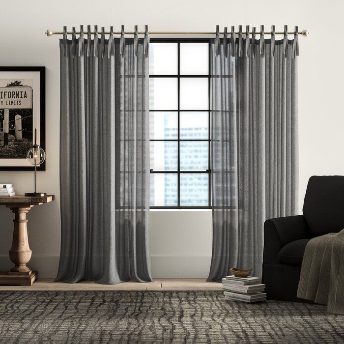 Dungannon Solid Semi Sheer Tab Top Single Curtain Panel With Tab Top Sheer Single Curtain Panels (View 7 of 25)