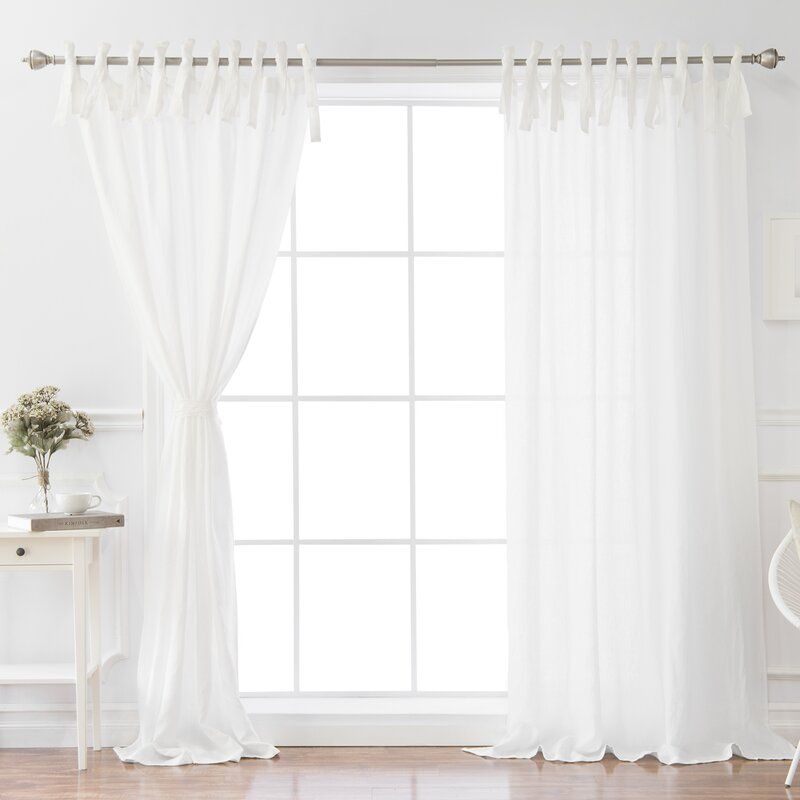 Dungannon Solid Semi Sheer Tab Top Single Curtain Panel Within Tab Top Sheer Single Curtain Panels (View 16 of 25)