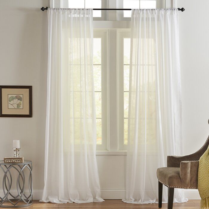 Dunn Cotton Voile Solid Sheer Rod Pocket Single Curtain Panel Inside Solid Cotton Curtain Panels (View 16 of 25)