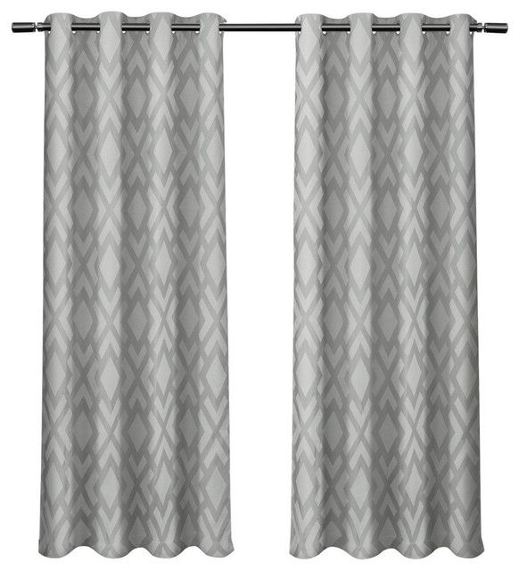Easton Jacquard Blackout Liner Grommet Curtains, Steel Blue, 54"x84", Set  Of 2 In Easton Thermal Woven Blackout Grommet Top Curtain Panel Pairs (View 9 of 25)