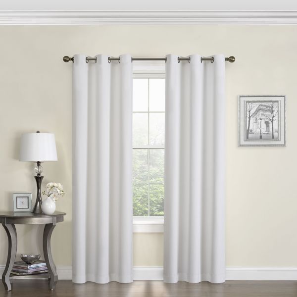 Eclipse 10708042X063Whi Microfiber 42 Inch63 Inch Intended For Thermaback Blackout Window Curtains (View 24 of 25)