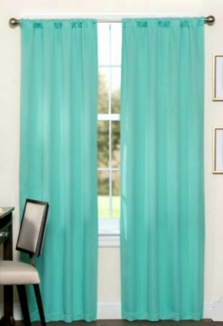 Eclipse Darrell Thermaweave Blackout Curtain Panel Set Of 2 Solid Mint 37 X  95 Inside Eclipse Darrell Thermaweave Blackout Window Curtain Panels (View 1 of 25)