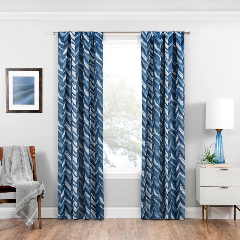 Eclipse Haley Blackout Window Curtain Panel Indigo In Eclipse Darrell Thermaweave Blackout Window Curtain Panels (View 11 of 25)