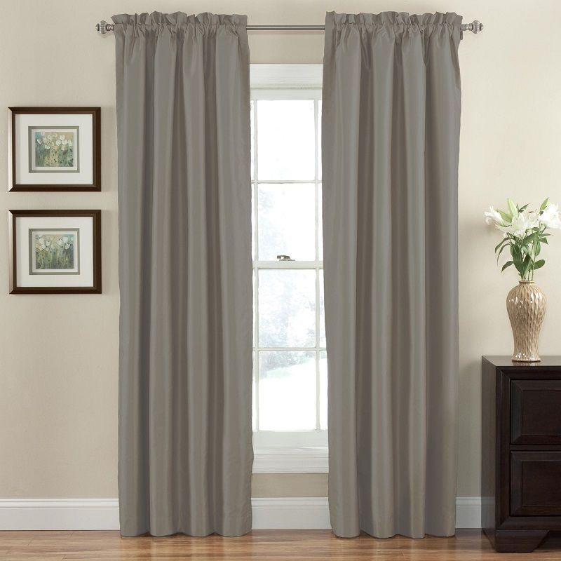 Eclipse Hayden Solid Blackout Window Curtain Panel In Grey With Regard To Hayden Grommet Blackout Single Curtain Panels (View 16 of 25)