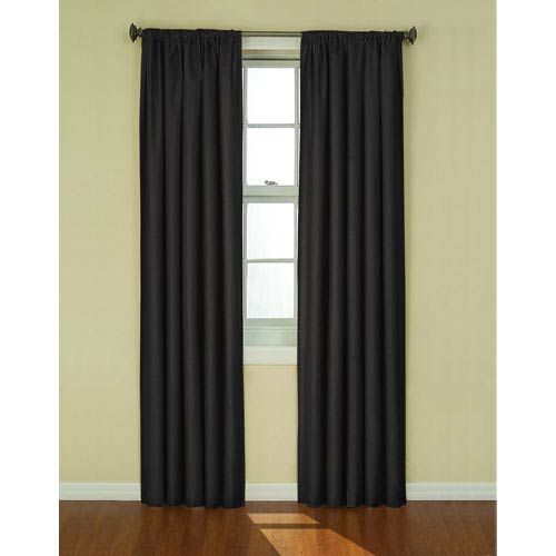 Eclipse Kendall Black 42 Inch X 84 Inch Blackout Window Curtain Panel Inside Eclipse Kendall Blackout Window Curtain Panels (View 4 of 25)