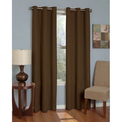 Eclipse Microfiber Chocolate 42 Inch X 84 Inch Grommet Blackout Window  Curtain Panel In Eclipse Corinne Thermaback Curtain Panels (View 21 of 25)