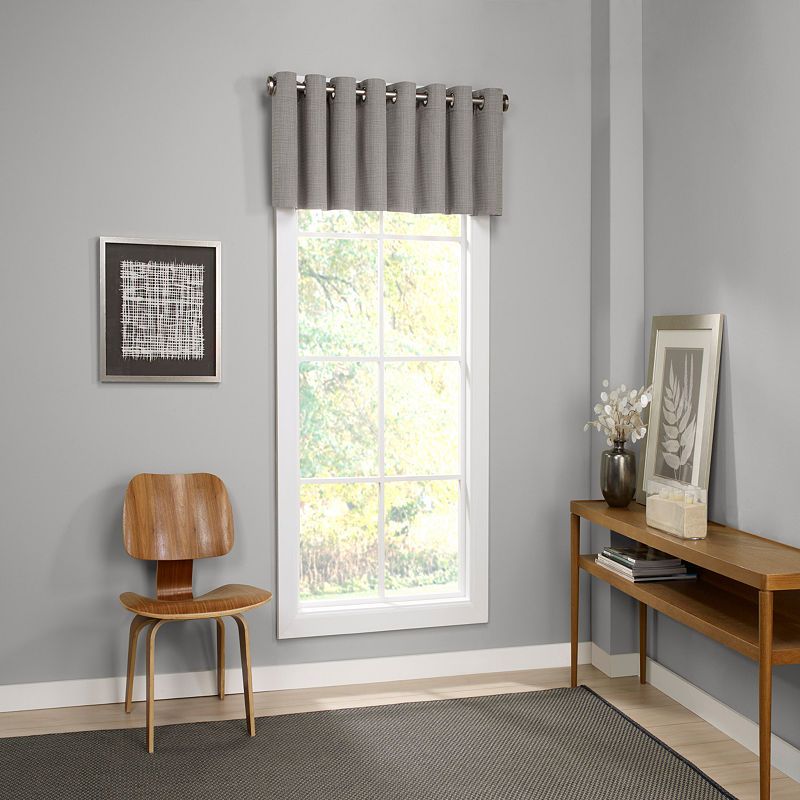 Eclipse Palisade Grommet Top Scallop Valance | Products Throughout Eclipse Trevi Blackout Grommet Window Curtain Panels (View 10 of 25)