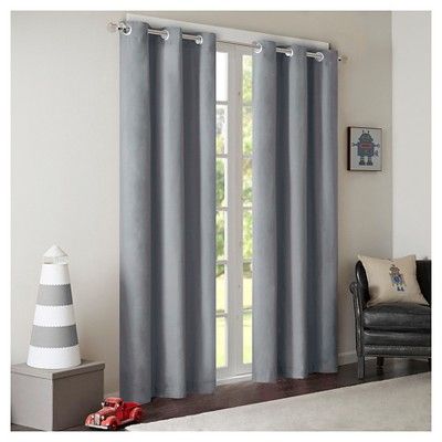 Edson Solid Grommet Top Curtain Panel Pair Gray (42X63 In Solid Grommet Top Curtain Panel Pairs (View 13 of 25)