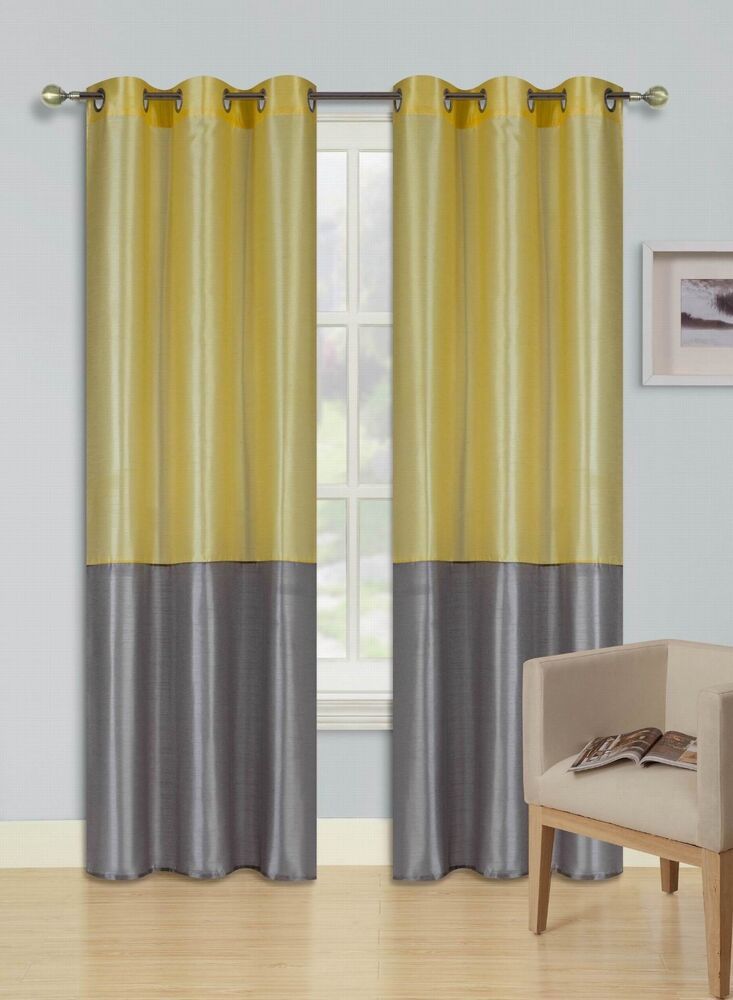 Eid Yellow Silver Insulated Lined Blackout Grommet Window Intended For Tuscan Thermal Backed Blackout Curtain Panel Pairs (View 18 of 25)