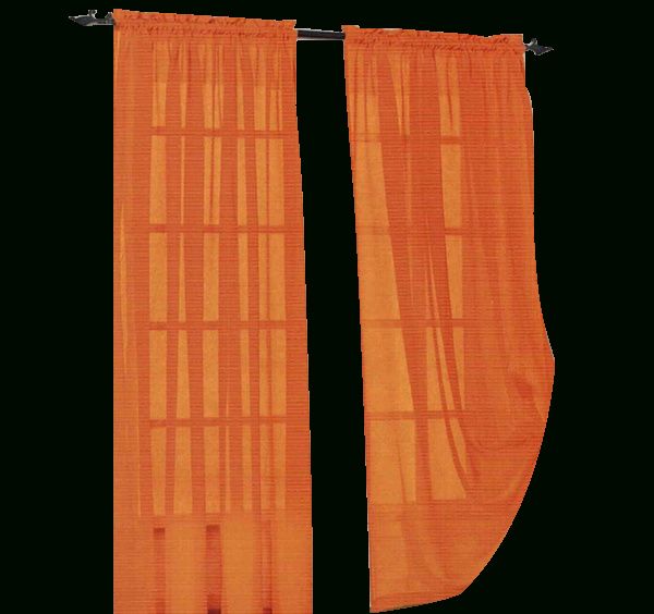 Elegant Comfort 84 Inch Window Sheer Curtain Panel Pair | Orange With Elegant Comfort Window Sheer Curtain Panel Pairs (View 1 of 25)