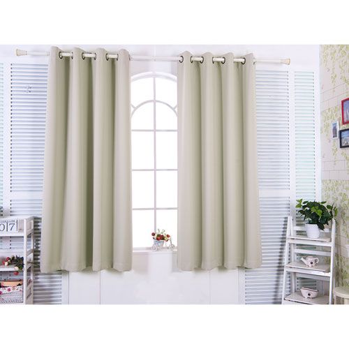 Elegant Home Fashions 63 Inch Tripoli Premium Solid Insulated Thermal  Blackout Grommet Window Panels, Oyster In Solid Insulated Thermal Blackout Long Length Curtain Panel Pairs (View 20 of 25)