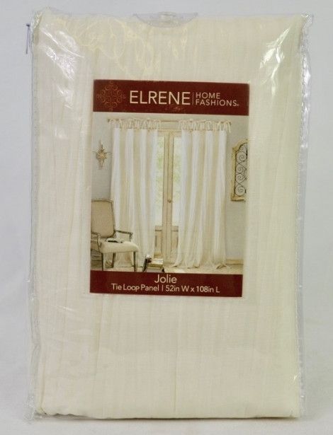 Elrene Home Fashions Jolie 108" L, 1 Tie Top Loop Curtain Inside Elrene Jolie Tie Top Curtain Panels (View 9 of 25)