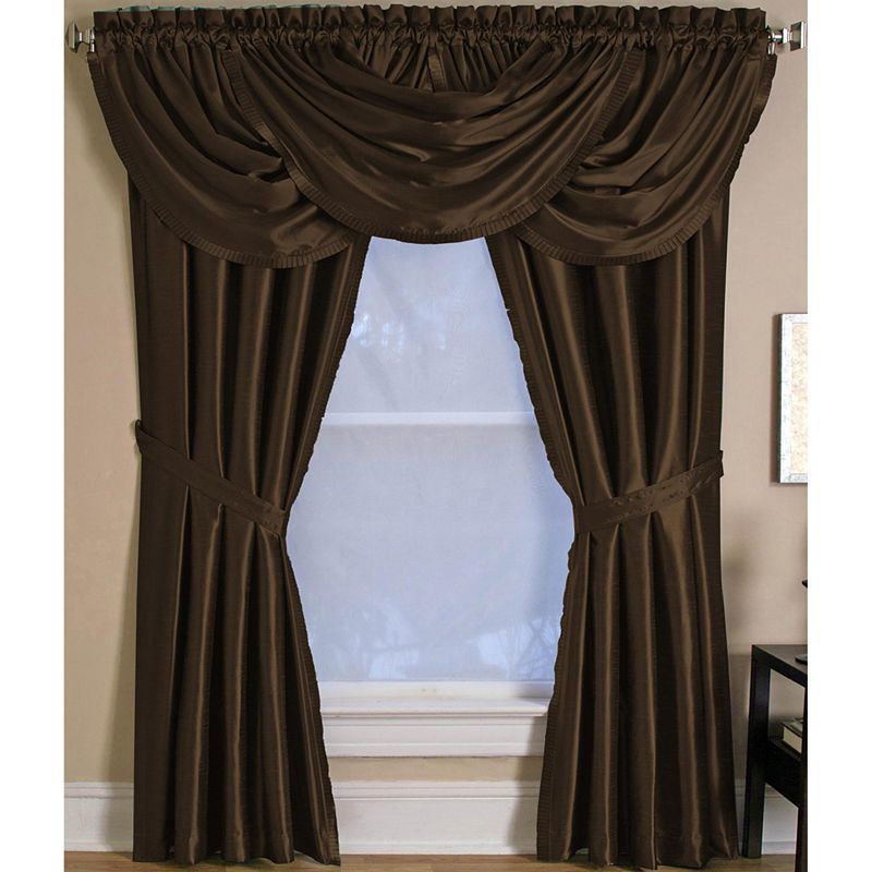 Elrene Versailles Rod Pocket Waterfall Valance | Products Inside Elrene Versailles Pleated Blackout Curtain Panels (View 4 of 25)
