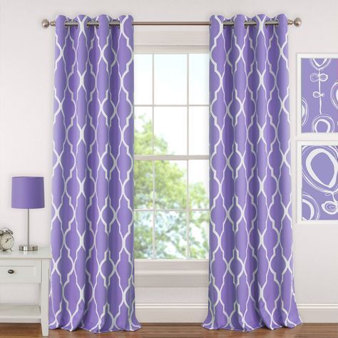 Emery Juvenile Geometric Blackout Grommet Single Curtain Within Essentials Almaden Fretwork Printed Grommet Top Curtain Panel Pairs (View 12 of 25)
