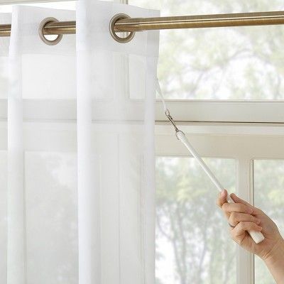 Emily Sheer Voile Sliding Door Patio Curtain Panel White 100 Intended For Emily Sheer Voile Solid Single Patio Door Curtain Panels (View 7 of 25)