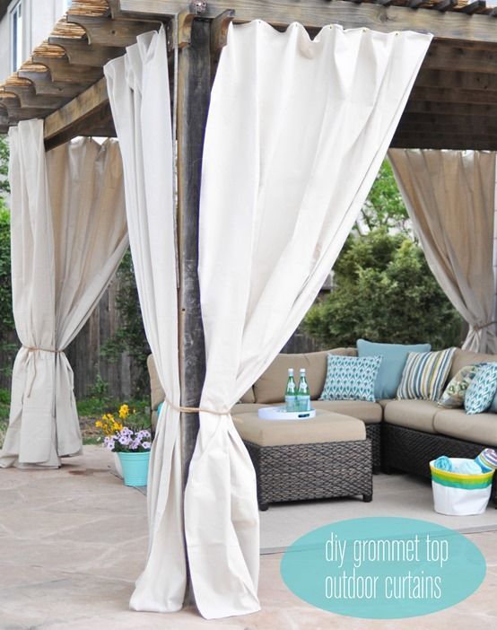 Endearing Outdoor Canvas Curtains And Best 25 Pergola In Matine Indoor/outdoor Curtain Panels (View 22 of 25)