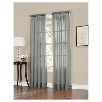 Erica Crushed Sheer Voile Rod Pocket Curtain Panel Charcoal For Erica Crushed Sheer Voile Grommet Curtain Panels (View 15 of 25)