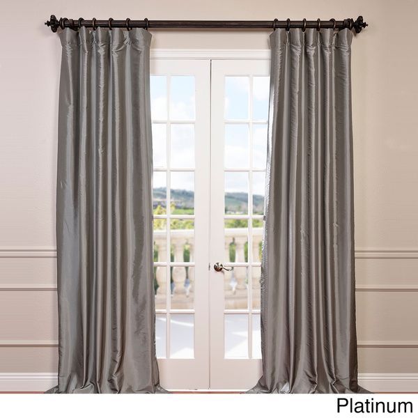 Exclusive Fabrics Faux Silk Taffeta Solid Blackout Curtain In Solid Faux Silk Taffeta Graphite Single Curtain Panels (View 7 of 25)