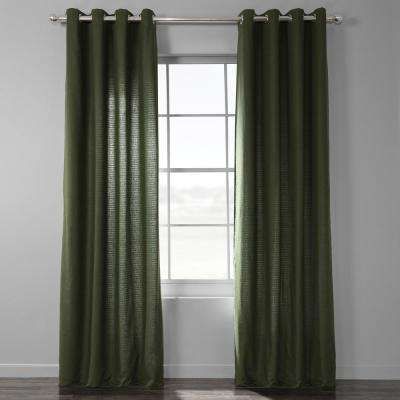 Exclusive Fabrics & Furnishings French Green Bark Weave With Bark Weave Solid Cotton Curtains (View 3 of 25)