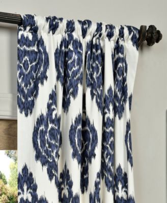 Exclusive Fabrics & Furnishings Ikat Printed Cotton 50" X Within Ikat Blue Printed Cotton Curtain Panels (View 17 of 25)
