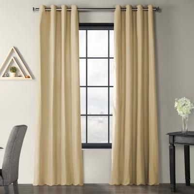 Exclusive Fabrics & Furnishings Prairie Cream Ivory Solid Inside Solid Country Cotton Linen Weave Curtain Panels (View 5 of 25)